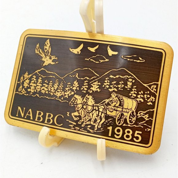 Old West Belt Buckles Covered Wagon 1985 NABBC National Association Buckle Colle - Picture 4 of 7